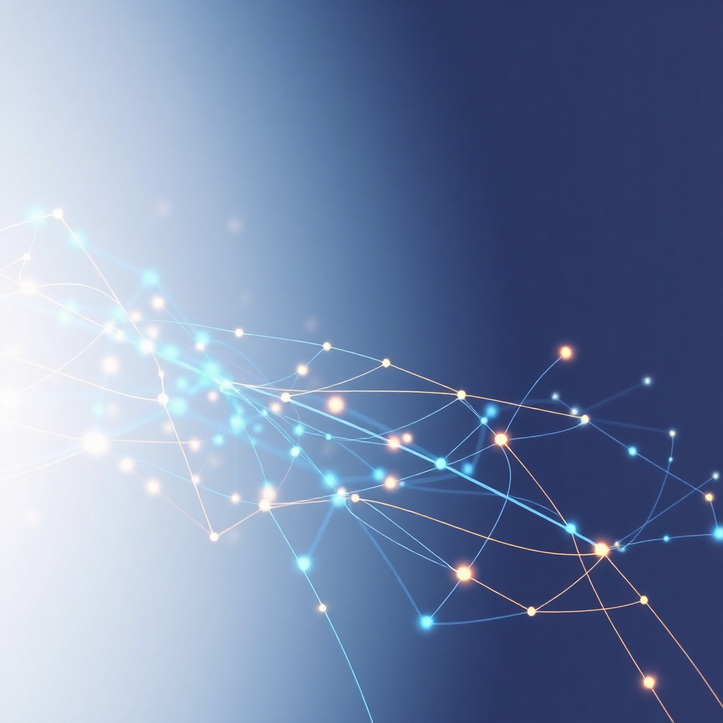 abstract network lines pattern blue and gold on white background, digital connections